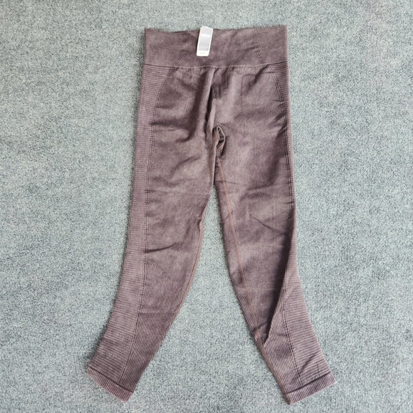 aerie Pants - Aerie Chill Play Move 7/8 Leggings Womens Medium Brown Ribbed Seamless High Rise